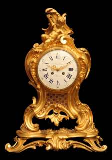 ANTIQUE FRENCH GOLD PLATED BRONZE BARBEDIENNE MANTEL CLOCK   MUSEUM 