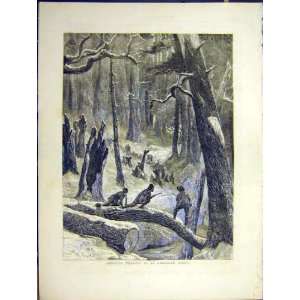  Shooting Turkey American Forest Winter Snow Game 1871 