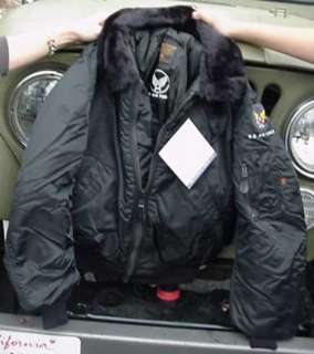 Alpha B15 Vintage Black Flight Jacket Large New  