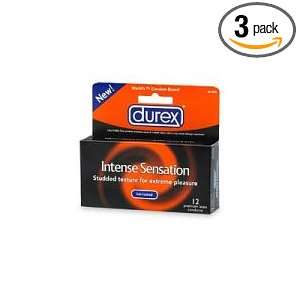  Durex Intense Sensation Lubricated Condoms, 12 Count Boxes 