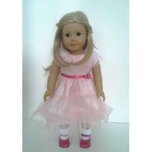  Pink Sheer Dress with Shoes and Socks for American Girl 