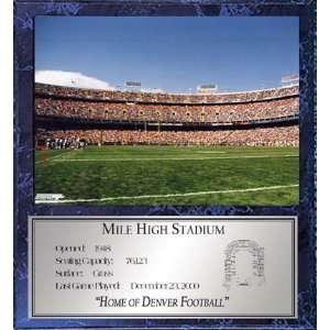  Mile High Stadium (Denver Broncos) 12 x 15 Plaque with 8 