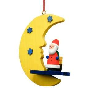  Ulbricht Santa in Yellow Moon and Blue Stars Ornament 