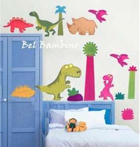COLOURFUL DINOSAURS ANIMALS BOY Removable Wall Stickers  