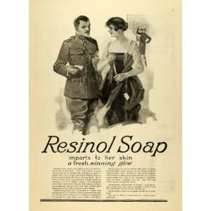  1918 Ad Resinol Soap Complexion Skin Toiletries World War 