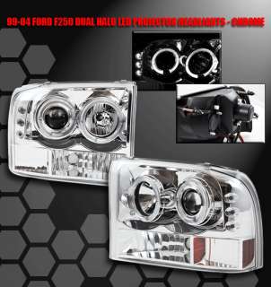 99 04 FORD F 250 F 350 EXCURSION HALO LED PROJECTOR HEADLIGHT LAMP 