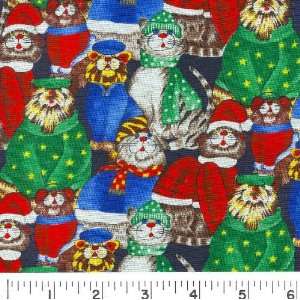  45 Wide Cool Cats Fabric By The Yard Arts, Crafts 