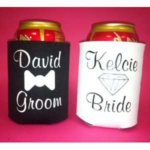  Personalized Bride and Groom Koozies 