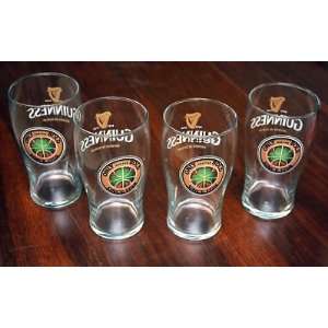   Set 4 Guinness beer 20 oz Pub tulip glasses Shamrock 