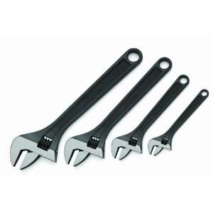   Industrial Brand JH Williams 13642 4 Piece Black Adjustable Wrench Set