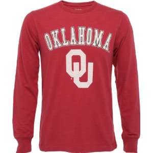  Oklahoma Sooners Red Barracuda Slub Knit Long Sleeve Shirt 