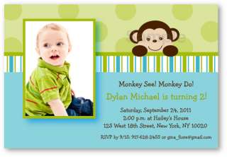 Lil Monkey Mod Monkey Birthday Invitation Printable  