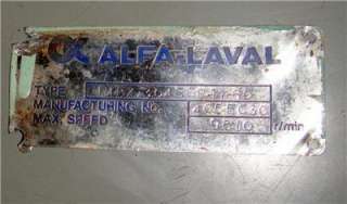ALFA LAVAL OIL Centrifuge/Sepa​rator/Purifier MMPX 304 (MMPX304 SGP 