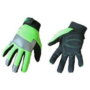   Large Fluorescent Green Spandex Back Glove Patio, Lawn & Garden