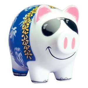  Mini Piggy Bank, Hawaiin Piggy, Porcelain Mini Piggy Bank 