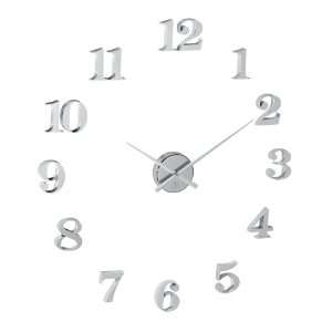   CUPECOY DESIGN Large Number DIY Clock in Chrome Finish