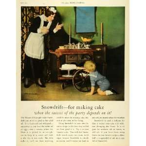  1925 Ad Snowdrift Fat Cake Baking Ingredient Wesson Oil 