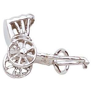  Rembrandt Charms Rickshaw Charm, 14K White Gold Jewelry