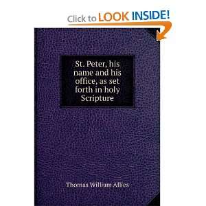   set forth in holy Scripture Thomas William Allies  Books