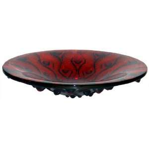  Lalique Crystal Red Serpentine Bowl 1112010