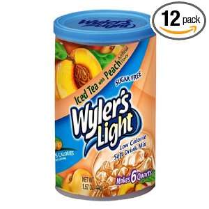 Wylers Light Iced Tea with Peach, 0.67 Ounce (Pack of 12)  