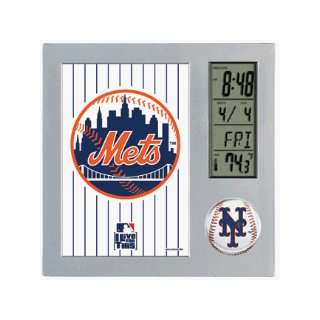  NEW YORK METS (7 x 7) DESK CLOCK w/ LCD Display of Time 
