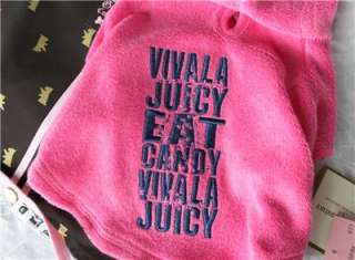 Juicy Couture DOG PINK TERRY COTTON HOODIE Med $45 NWT VIVALA JUICY 