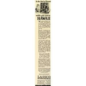  1929 Ad Los Angeles Steamship Hawaii Cruise Tourism LASSCO 