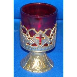    VOTIVE Candle Holder Stand   cross with round base 