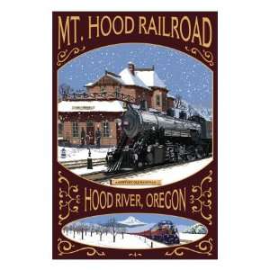  Mt. Hood Railroad Winter Scene   Hood River, OR Premium 