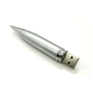   2GB Flash Drive Pen Red Laser Pointer LED Light (Silver) Electronics