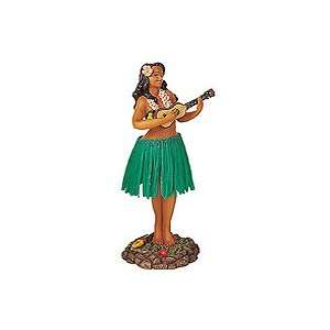   Hawaiian Dashboard Doll Leilani Girl & Ukulele Green