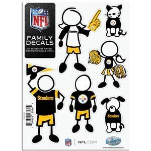 Pittsburgh Steelers 5in x 7in Family Car Decal Sheet