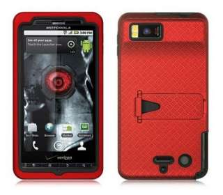 PLATINUM Premium HYBRID Luxmo RED Skin / Hard Case for Motorola DROID 