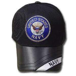  UNITED STATES SEAL NAVY SHIELD BLACK CAP HAT ADJ NEW 