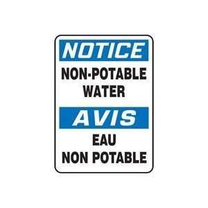  NOTICE NON PORTABLE WATER (BILINGUAL FRENCH) Sign   14 x 