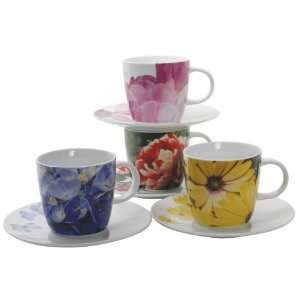 Lynns CD7M084DM Loveramics Flowertime 9 Oz Cup and Saucer   Set of 12