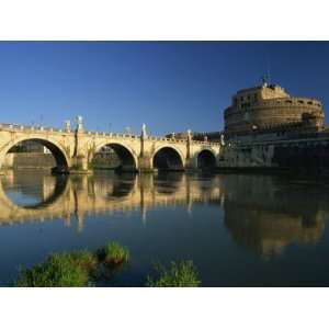  View across River Tiber to the Ponte SantAngelo and 