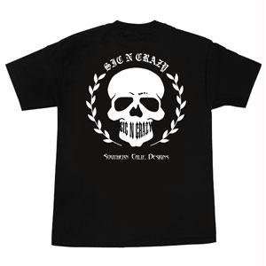   Mens, S/S T Shirt, Caddy Skull, Black/White, XXL