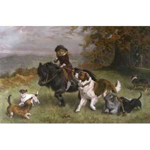 Scratch Pack, A Etching Burton Barber, Charles Alais, C Animals, Dogs 