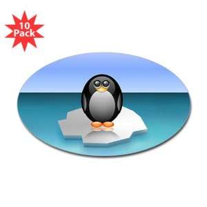    Sticker (Oval) (10 Pack) Cute Baby Penguin 