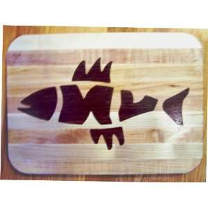 Cutting Board Inlaid with African Fish