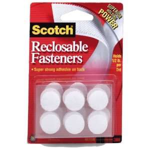  Scotch Reclosable Fasteners, 3/4 Inches, White Dots, 24 