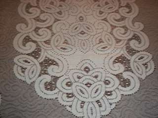 CREME IVORY TABLECLOTH LACE 62 X 108 FLORAL CTCF260  