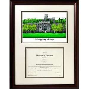Military Academy Scholar Framed Lithograph with Diploma  