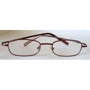 Zoom (D16) Rectangular Metallic Burgandy Metal Frame, Reading Glasses 