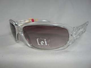 sport sunglasses clear jewel frame gray lens new  
