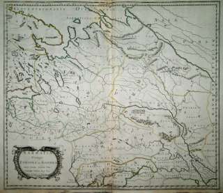 RUSSLAND RUSSA UKRAINE Karte Kupferstich SANSON 1654  