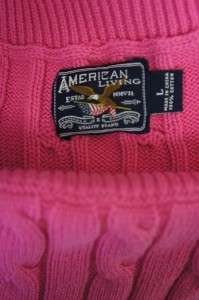 American Living Pink 3/4 Sleeve Sweater Sz L  