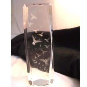  Laser Art Crystal with Many Birds 